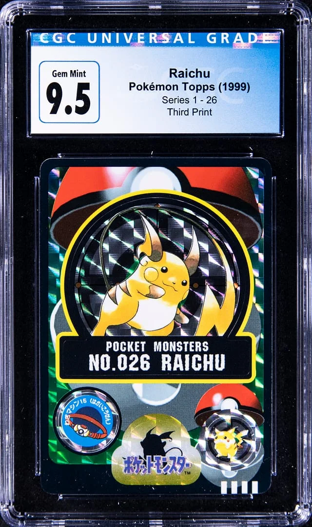 1999 Pokemon Topps Series 1 Third Print Raichu #26 card image
