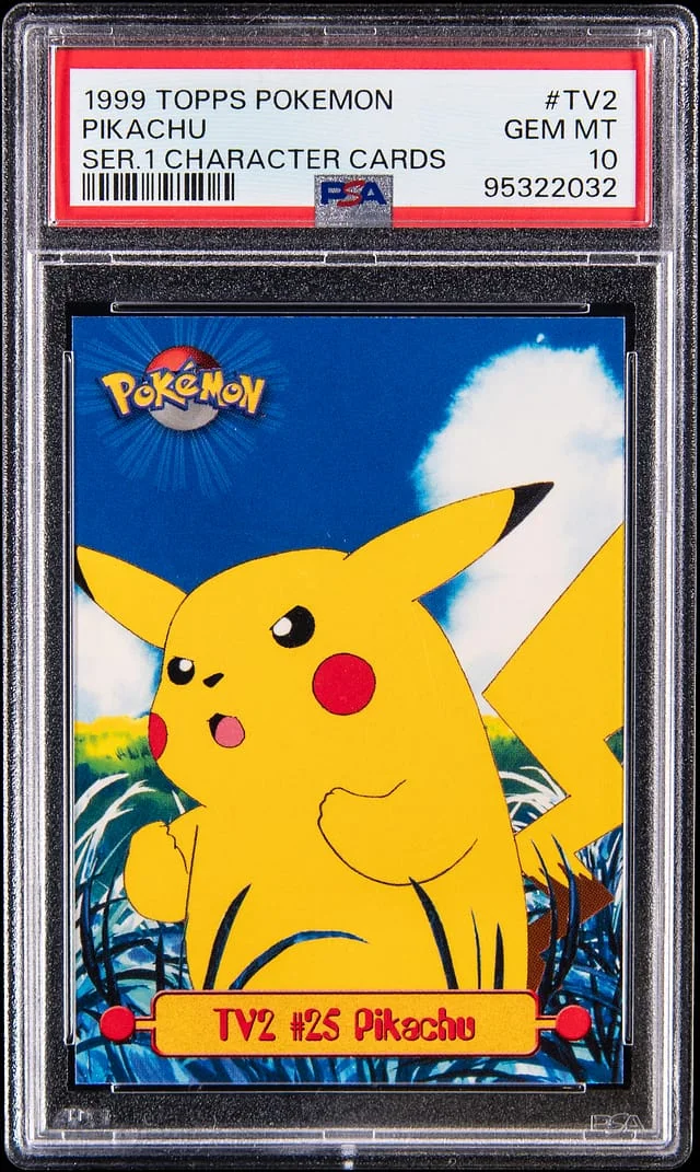 1999 Pokemon Topps TV Series 1 Character Cards Pikachu #TV2 card image