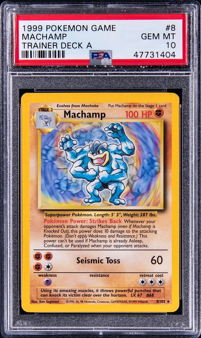 1999 Pokemon Trainer Deck A Machamp #8 card image