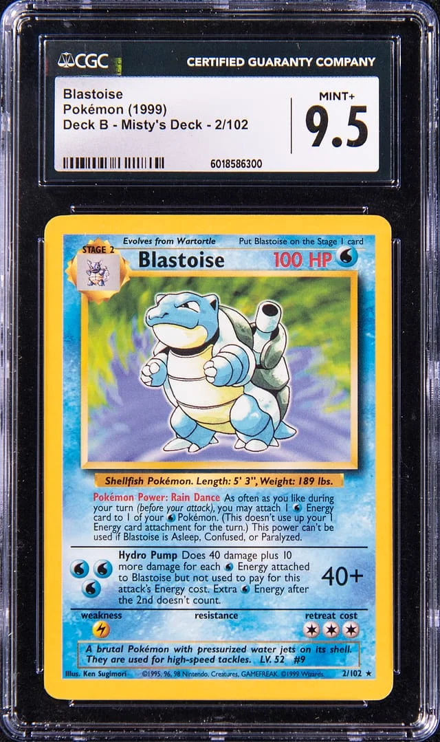 1999 Pokemon Trainer Deck B Misty's Deck Rare Blastoise #2 card image