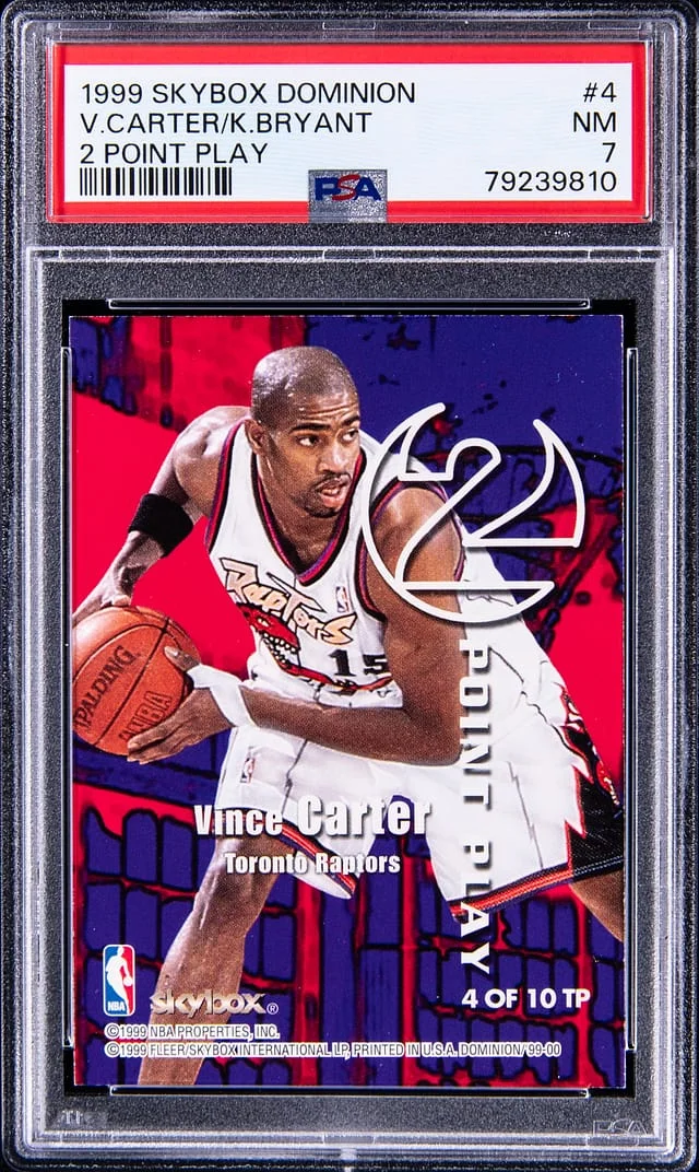 1999 SkyBox Dominion Kobe Bryant/Vince Carter 2 Point Play #4 card image