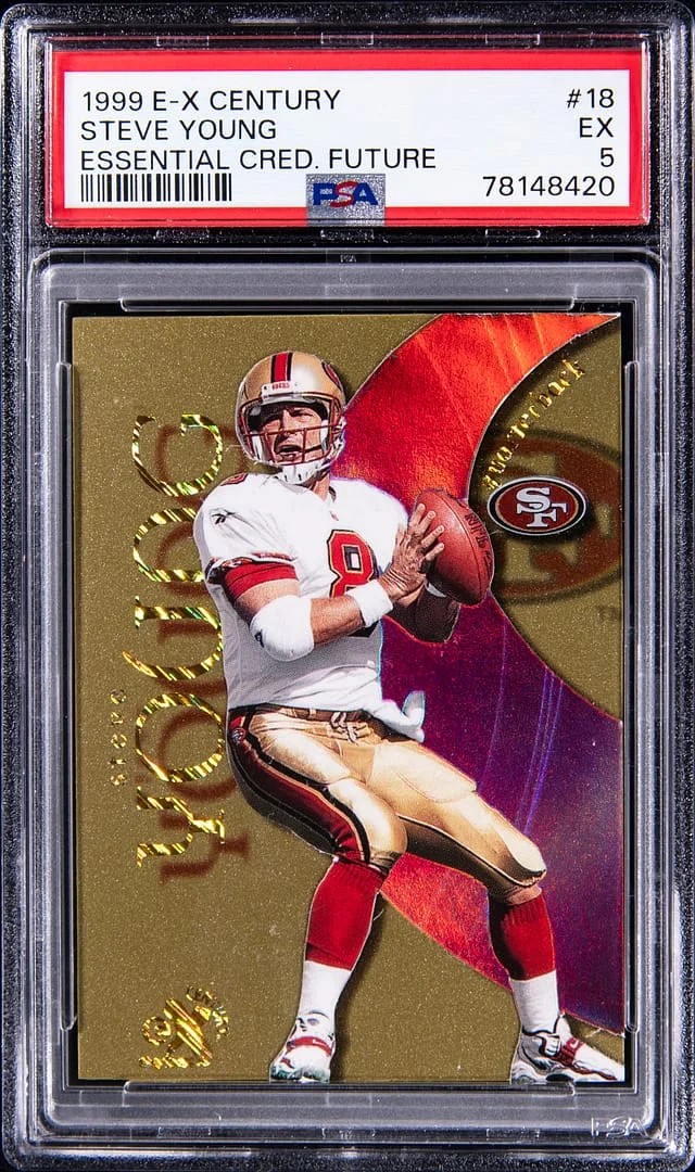 1999 SkyBox E-X Steve Young Century Essential Credential Future #18 card image