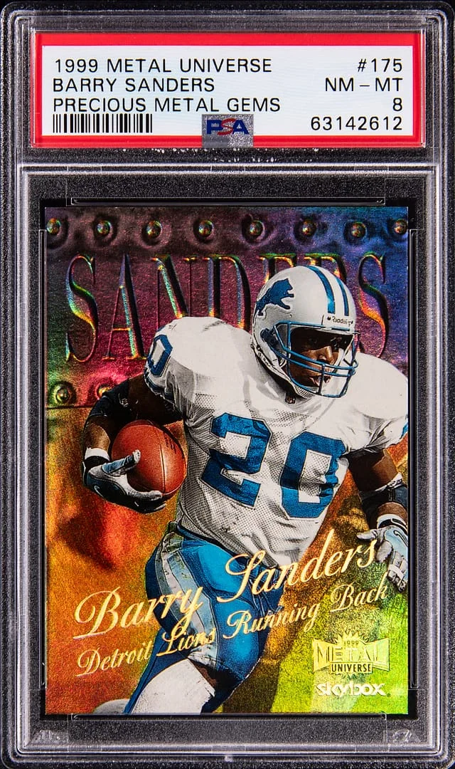 1999 SkyBox Metal Universe Barry Sanders Precious Metal Gems (PMG) #175 card image