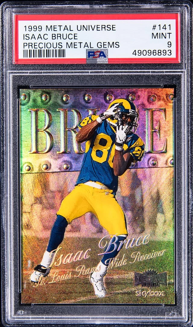 1999 SkyBox Metal Universe Isaac Bruce Precious Metal Gems (PMG) #141 card image