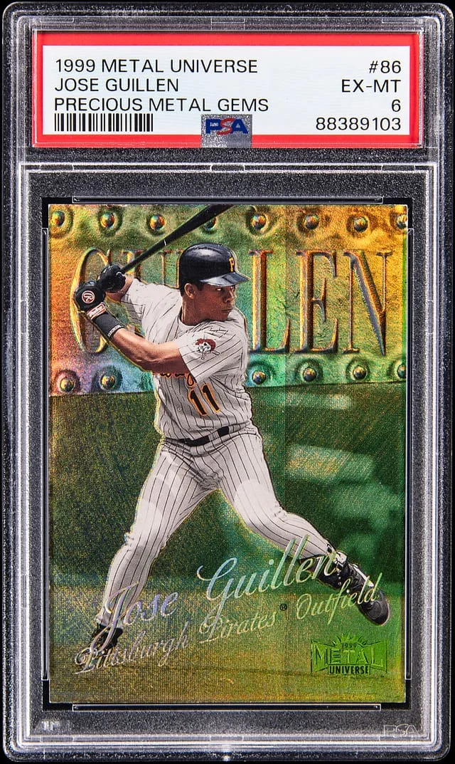 1999 SkyBox Metal Universe Jose Guillen Precious Metal Gems (PMG) #86 card image