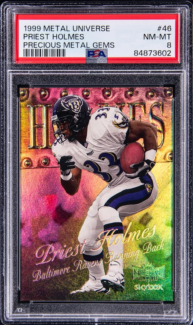 1999 SkyBox Metal Universe Priest Holmes Precious Metal Gems #46 card image