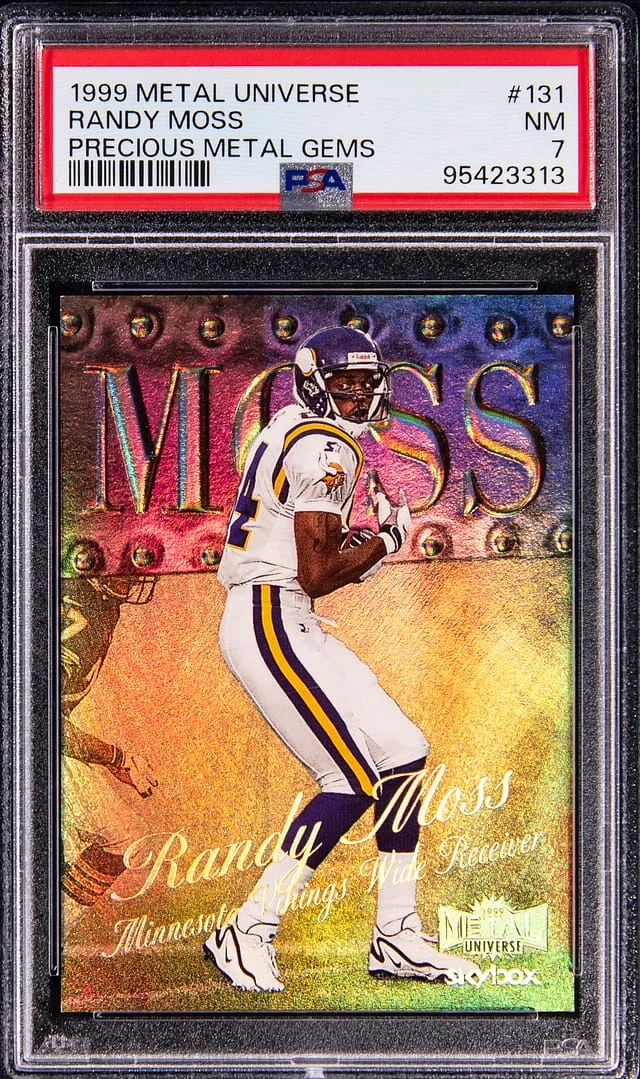 1999 SkyBox Metal Universe Randy Moss Precious Metal Gems (PMG) #131 card image