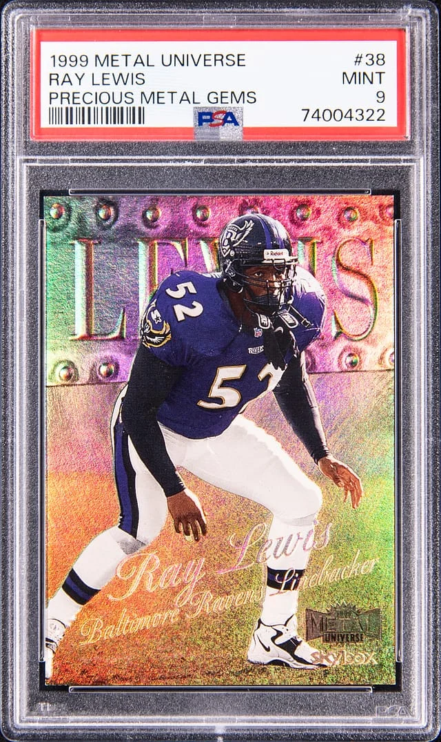 1999 SkyBox Metal Universe Ray Lewis Precious Metal Gems #38 card image