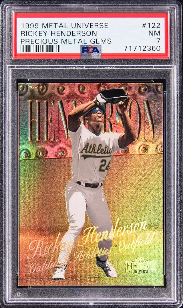 1999 SkyBox Metal Universe Rickey Henderson Precious Metal Gems (PMG) #122 card image