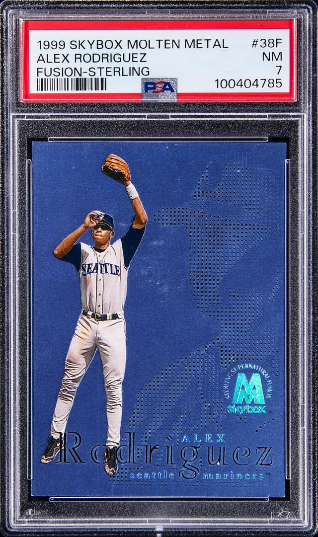 1999 SkyBox Molten Metal Alex Rodriguez Fusion Sterling #38F card image