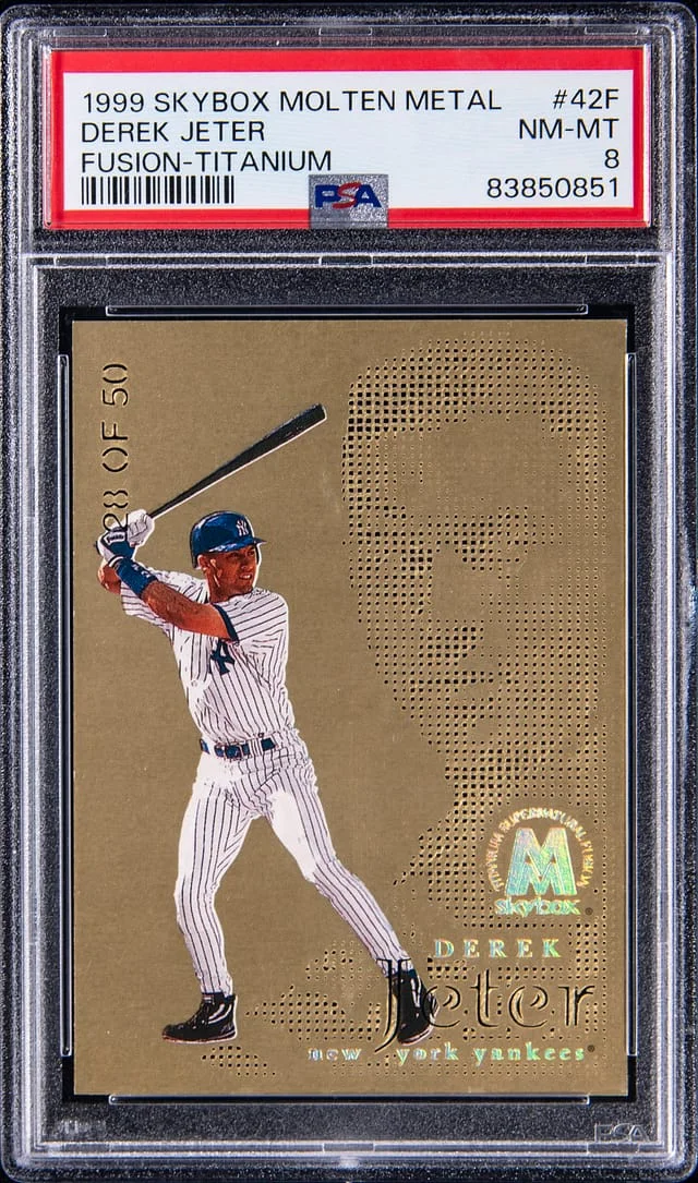 1999 SkyBox Molten Metal Derek Jeter Fusion Titanium #42F card image