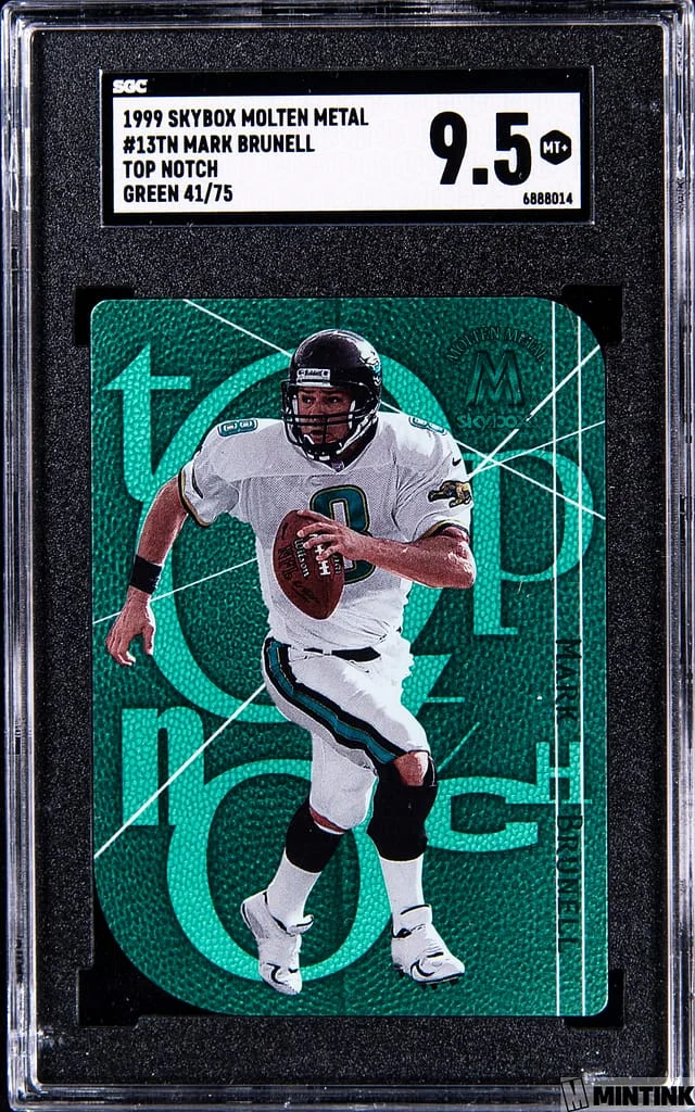 1999 SkyBox Molten Metal Mark Brunell Top Notch Green #13TN card image