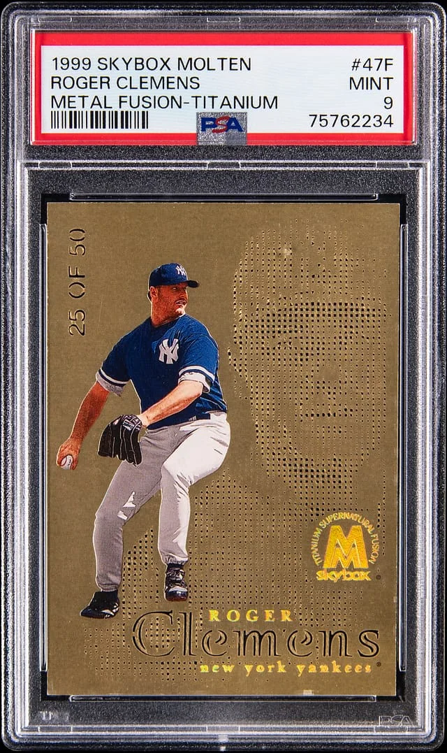 1999 SkyBox Molten Metal Roger Clemens Fusion Titanium #47F card image