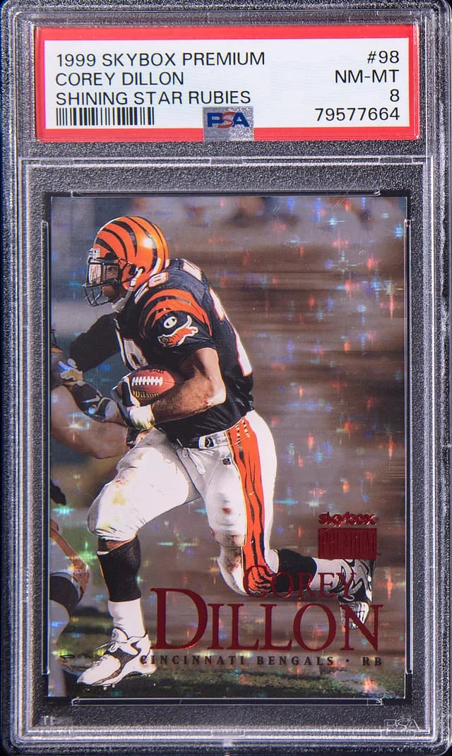 1999 SkyBox Premium Corey Dillon Shining Star Rubies #98 card image
