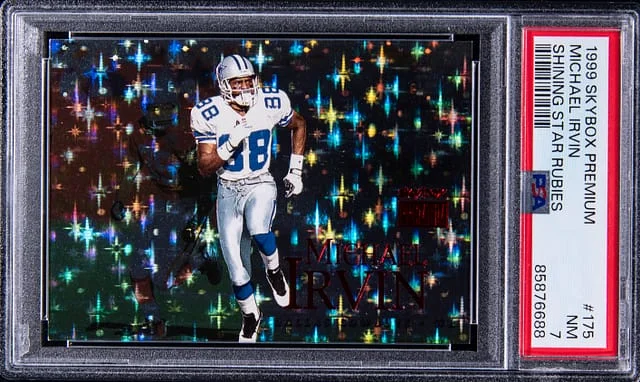 1999 SkyBox Premium Michael Irvin Shining Star Rubies #175 card image