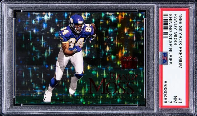 1999 SkyBox Premium Randy Moss Shining Star Rubies #1 card image