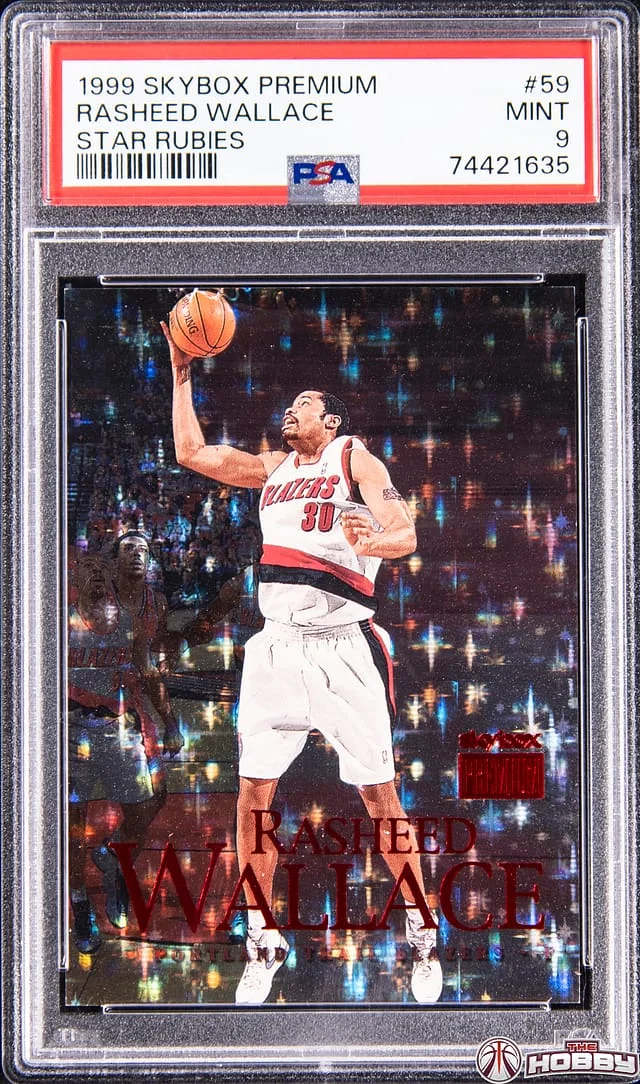 1999 SkyBox Premium Rasheed Wallace Star Rubies #59 card image