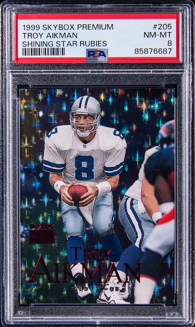 1999 SkyBox Premium Troy Aikman Shining Star Rubies #205 card image