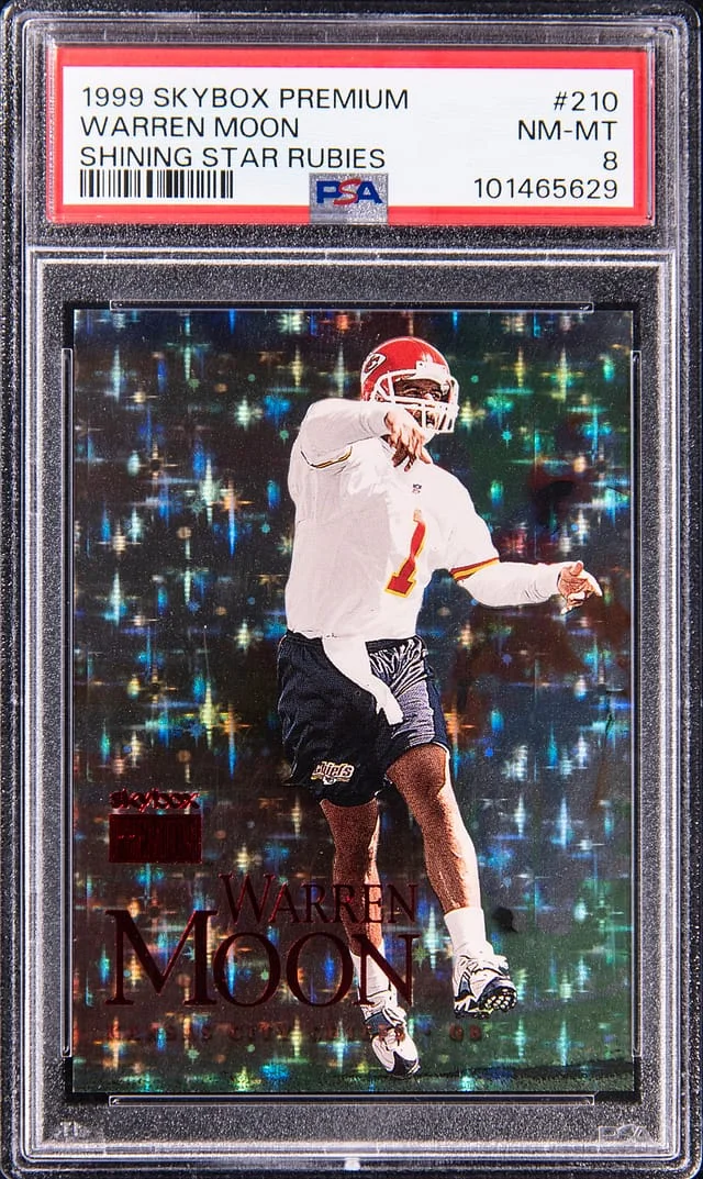 1999 SkyBox Premium Warren Moon Shining Star Rubies #210 card image
