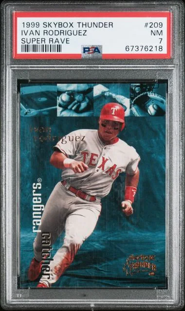 1999 SkyBox Thunder Ivan Rodriguez Super Rave #209 card image