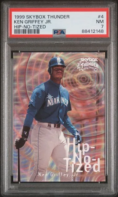 1999 SkyBox Thunder Ken Griffey Jr. Hip-No-Tized Hip-No-Tized #4 card image