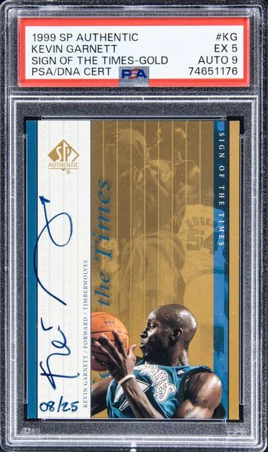 1999 SP Authentic Kevin Garnett Sign Of The Times #KG card image