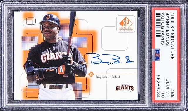 1999 SP Signature Autographs Barry Bonds #BB card image