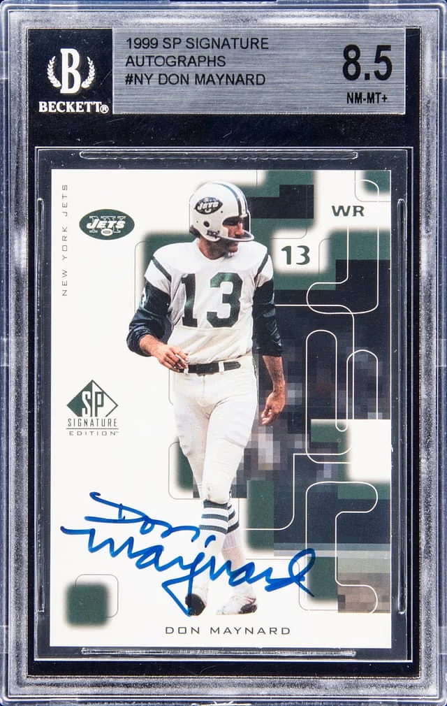 1999 SP Signature Autographs Don Maynard #NY card image