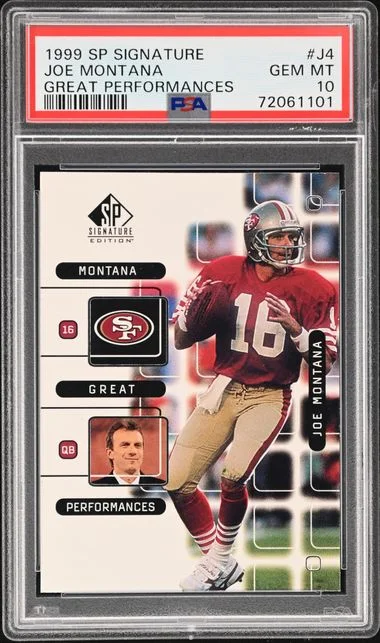 1999 SP Signature Montana Great Performances Joe Montana #J4 card image