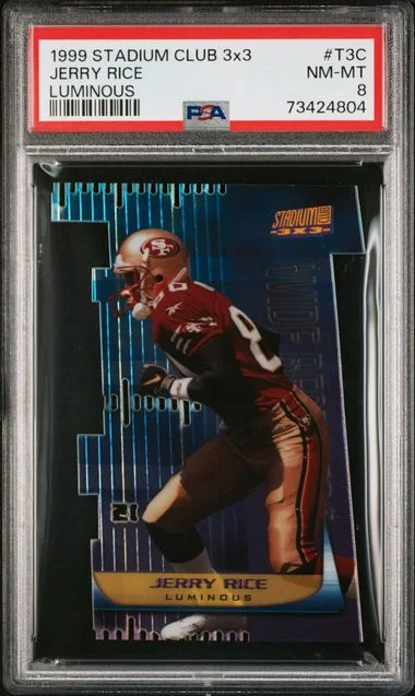 1999 Stadium Club Jerry Rice 3X3 Luminous #T3C card image