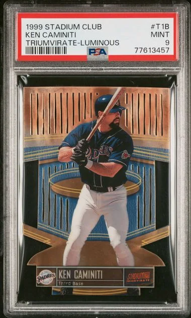 1999 Stadium Club Ken Caminiti Triumvirate Luminous #T1B card image
