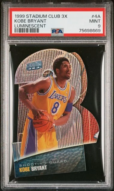 1999 Stadium Club Kobe Bryant 3X3 Luminescent #4A card image