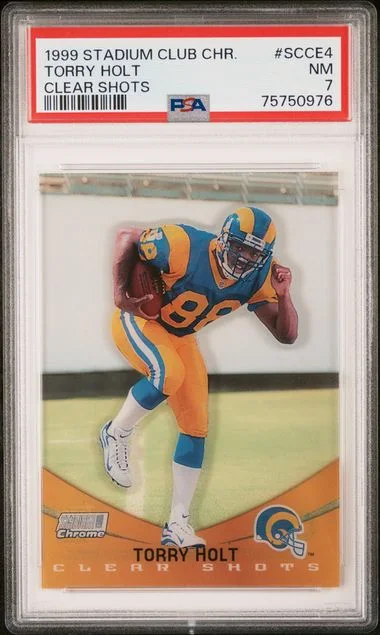 1999 Stadium Club Torry Holt Chrome Clear Shots #Scce4 card image