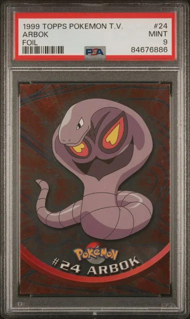 1999 Topps Arbok Pokemon Tv Rainbow Foil #24 card image