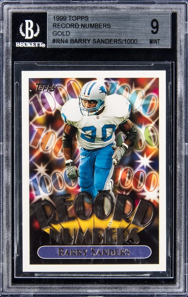 1999 Topps Barry Sanders Record Numbers Gold #RN4 card image