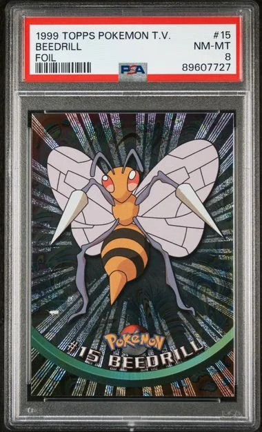 1999 Topps Beedrill Pokemon Tv Rainbow Foil #15 card image