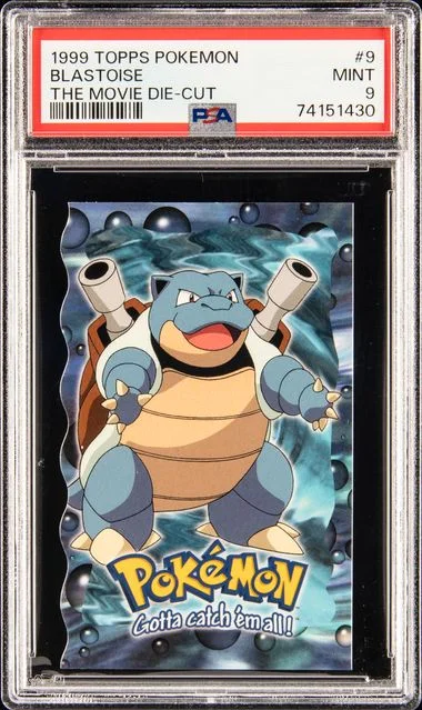 1999 Topps Blastoise Pokemon The Movie Die-Cut #9 card image