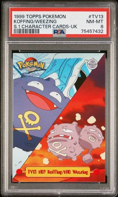 1999 Topps Character Cards United Kingdom Tv13 Koffing/Weezing Pokemon Series #1 card image