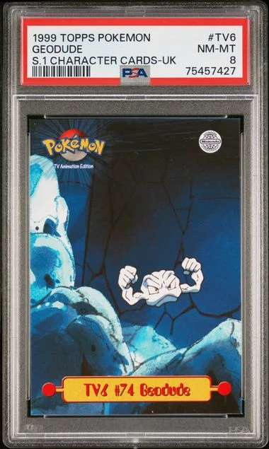 1999 Topps Character Cards United Kingdom Tv6 Geodude Pokemon Series #1 card image
