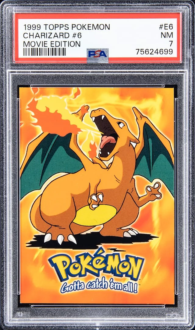 1999 Topps Charizard Pokemon Movie Blue Logo Foil #E6 card image