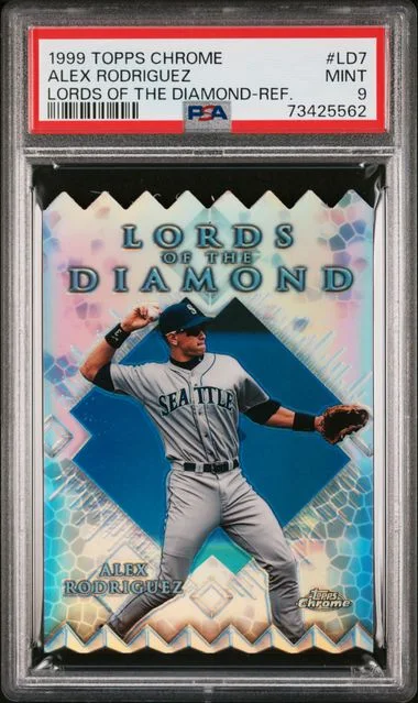 1999 Topps Chrome Alex Rodriguez Lords Of The Diamond Refractor #LD7 card image
