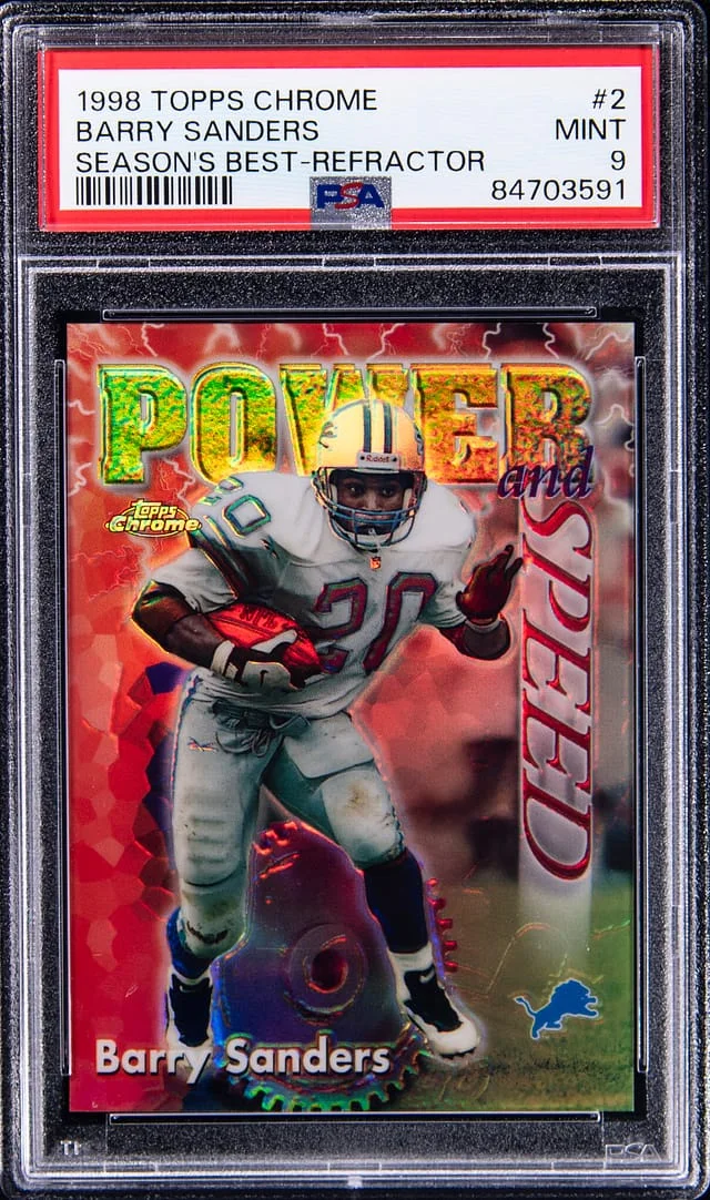 1999 Topps Chrome Barry Sanders Season's Best Refractor #2 card image
