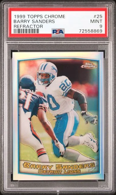 1999 Topps Chrome Barry Sanders Refractor #25 card image