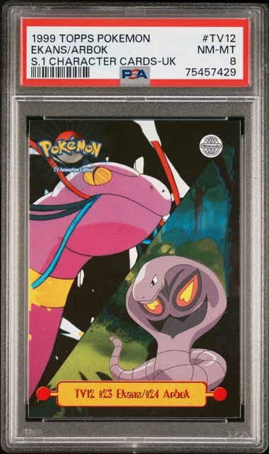 1999 Topps Ekans/Arbok Pokemon Series 1 Character Cards United Kingdom #TV12 card image