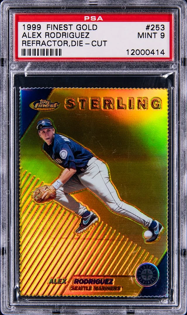 1999 Topps Finest Alex Rodriguez Gold Refractor #253 card image
