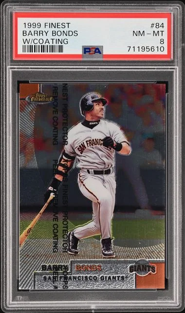 1999 Topps Finest Barry Bonds W/Coating #84 card image
