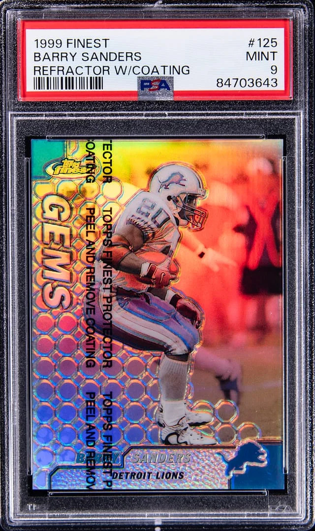 1999 Topps Finest Barry Sanders Refractor W/Coating #125 card image