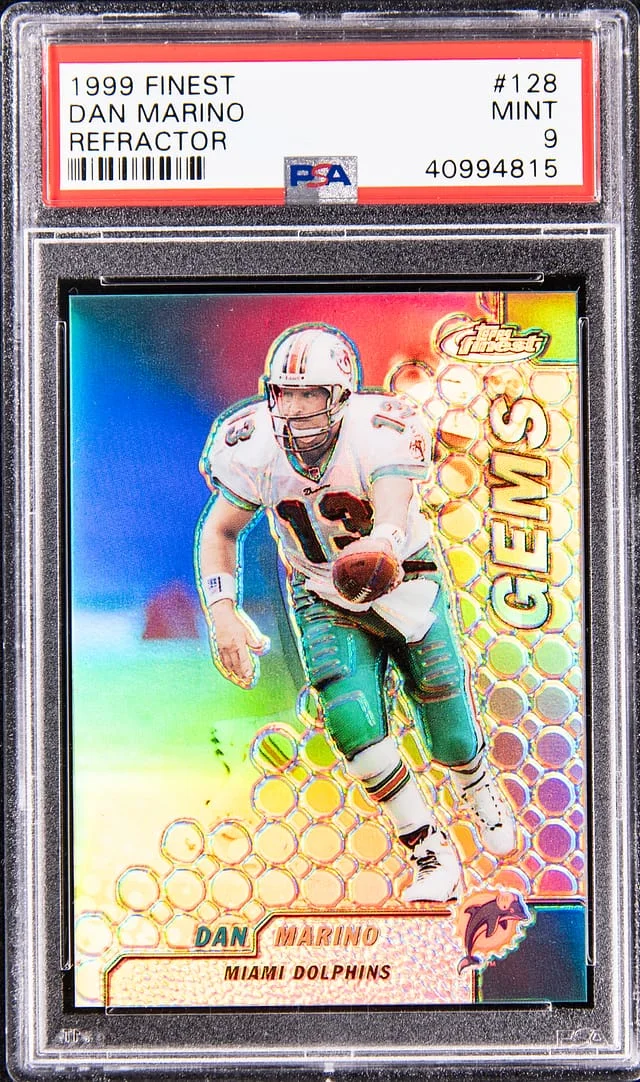 1999 Topps Finest Dan Marino Refractor #128 card image