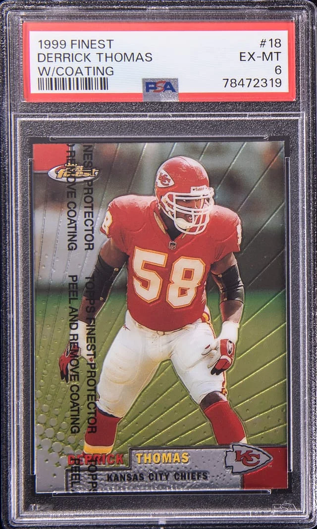 1999 Topps Finest Derrick Thomas W/Coating #18 card image