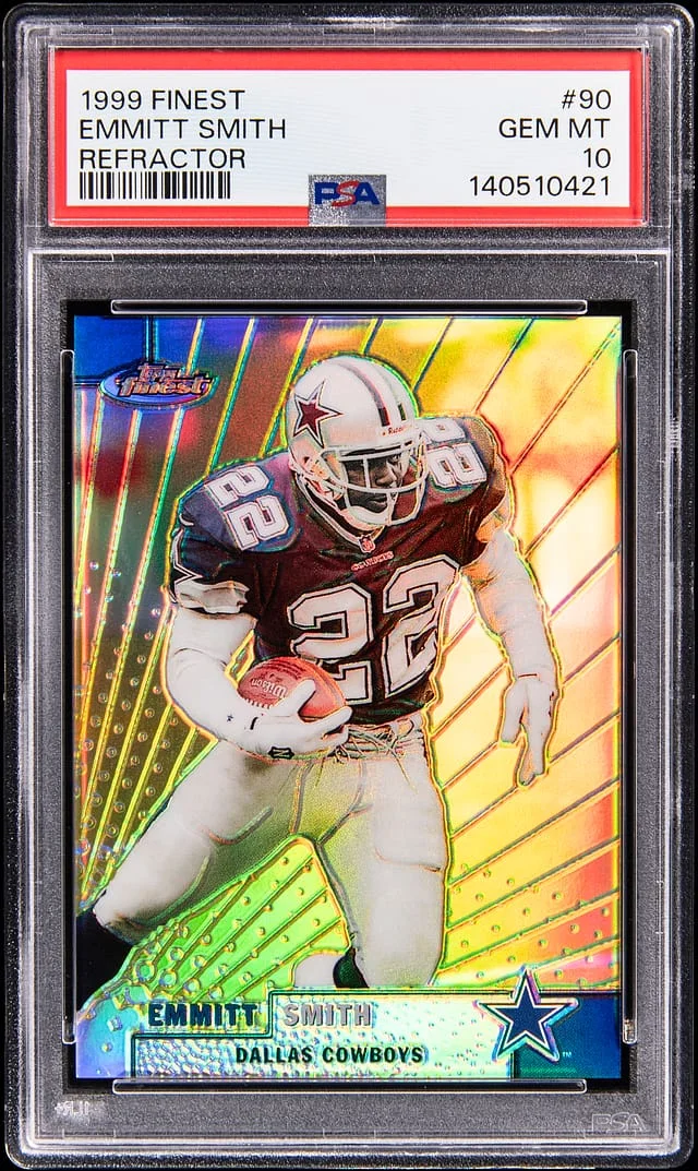 1999 Topps Finest Emmitt Smith Refractor #90 card image